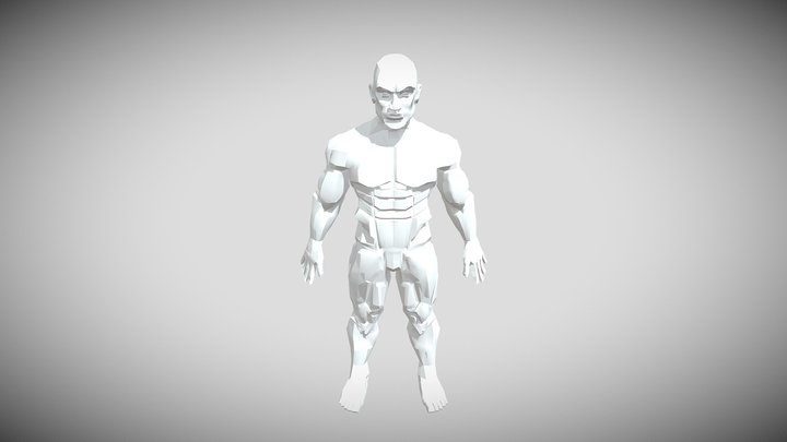 Mascular Man low poly 3D Model