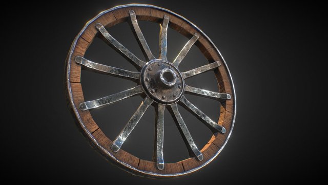 Comm - Cart Wheel prop 3D Model