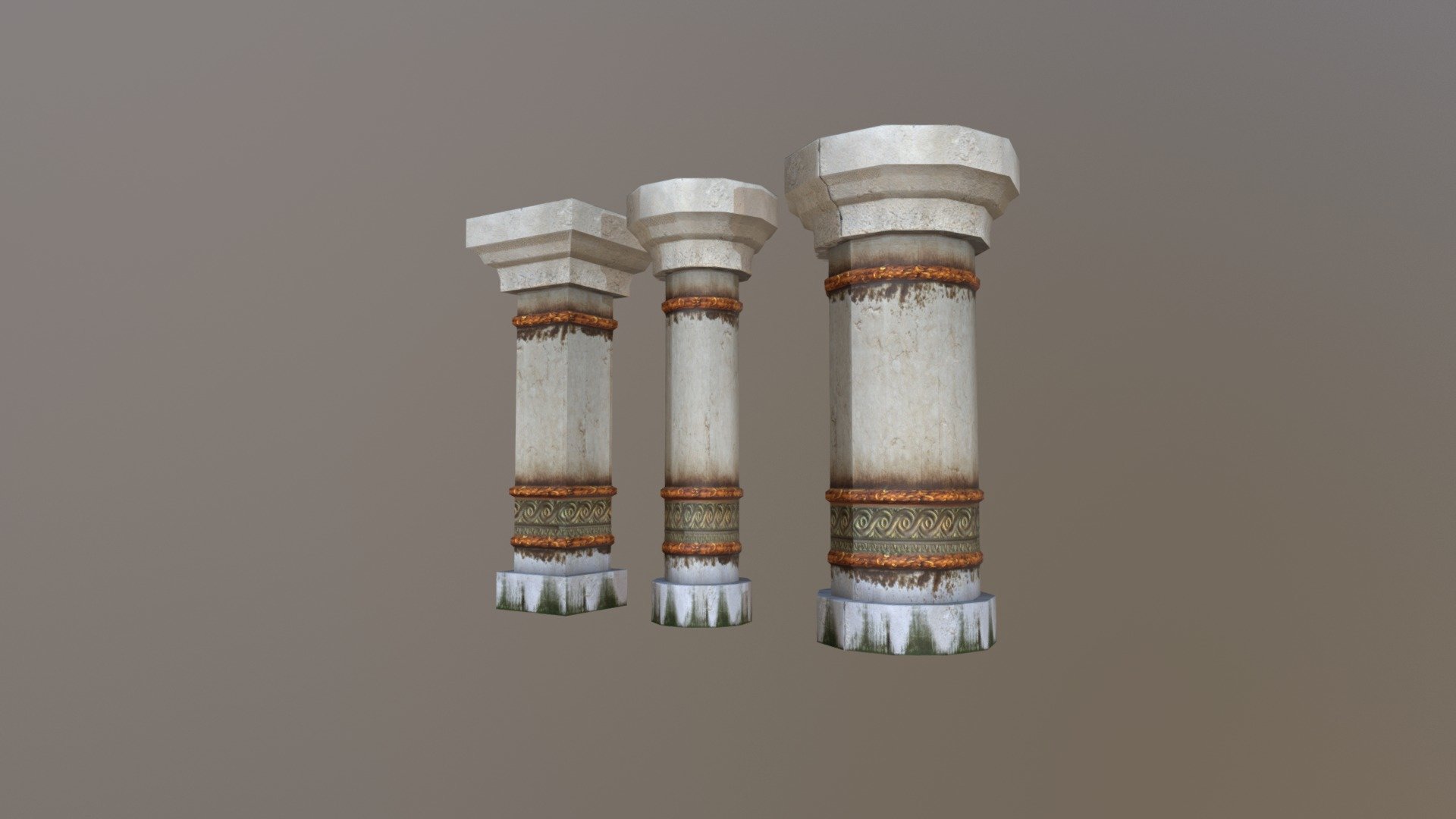 Modular Pillars (using previous Modular Wall) - 3D model by Rhianydd ...