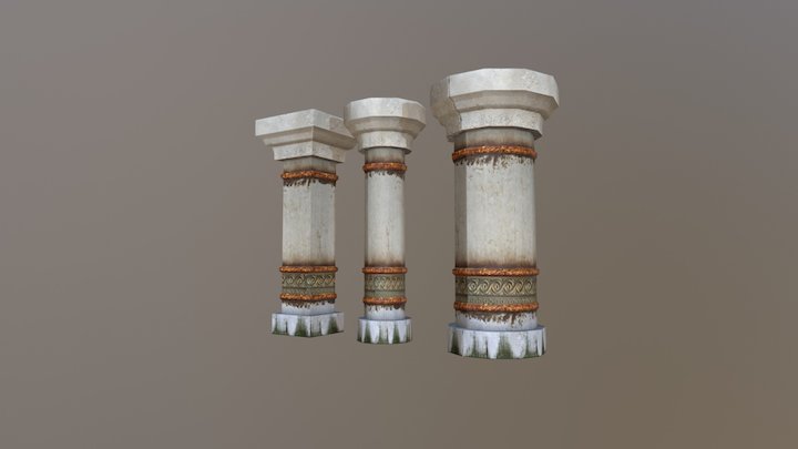 Modular Pillars (using previous Modular Wall) 3D Model