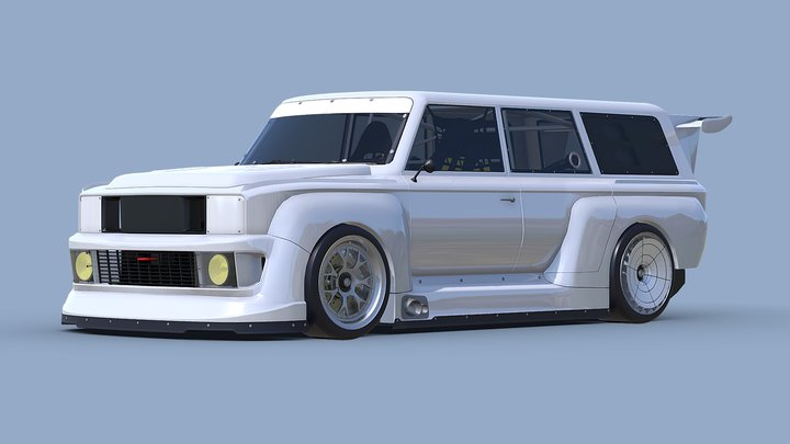 80s 70s Racing SUV 3D Model