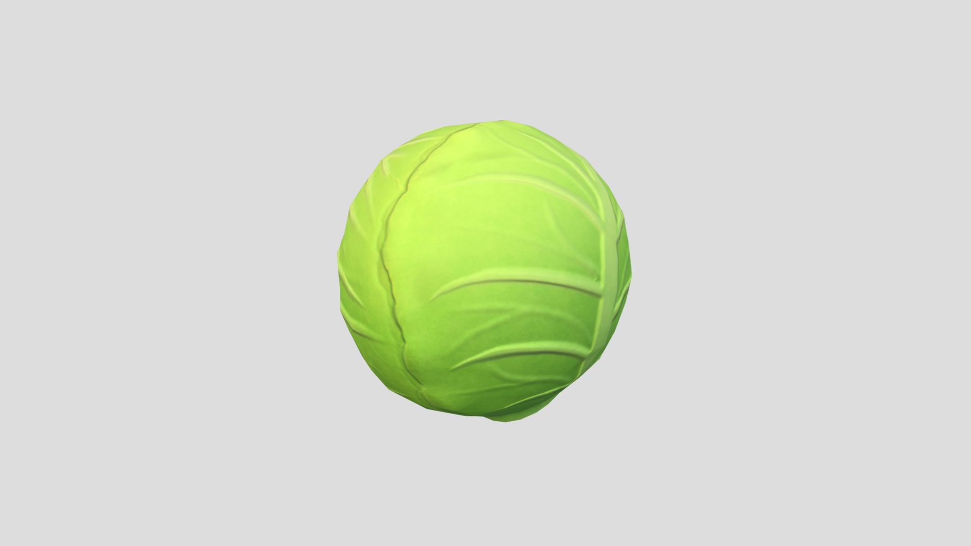 3D model Cabbage - This is a 3D model of the Cabbage. The 3D model is about a green ball on a white background.
