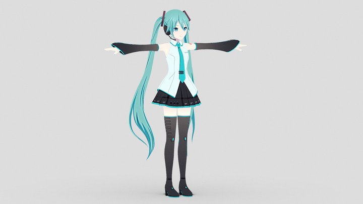 Hatsune Miku  ¡ESCENARIO COLORIDO! 3D Model