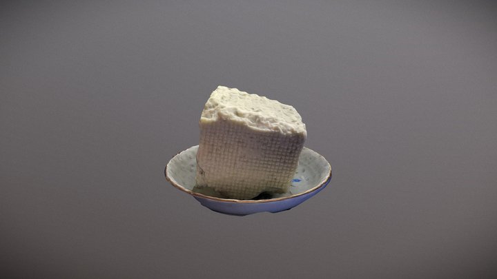Piece of Cheese on a plate 3D Model
