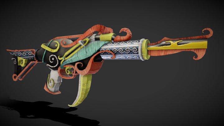 Submachinegun of Kalimantan Indonesia 3D Model