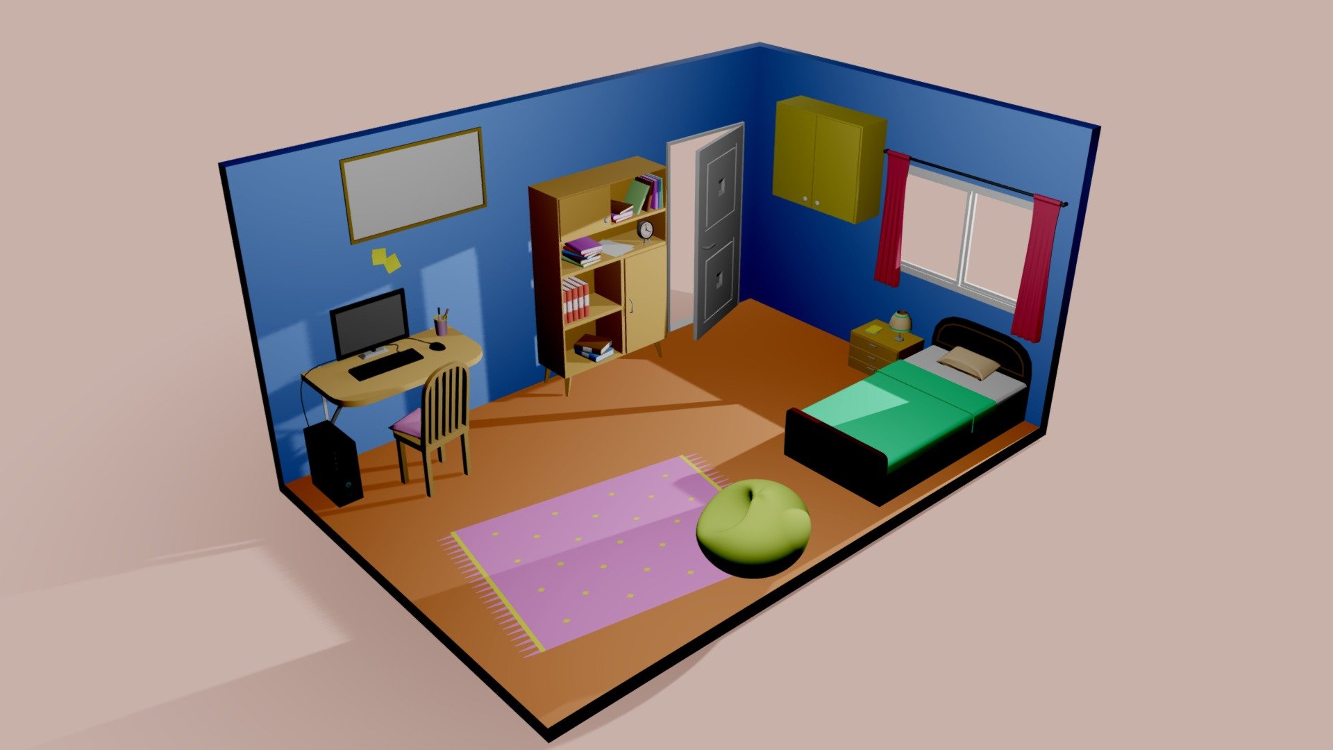 Low Poly Simplistic Room - Download Free 3D model by Bubble3D [435dacb ...