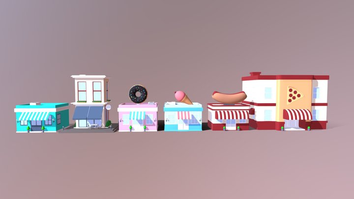 Cartoon Building 3D Model