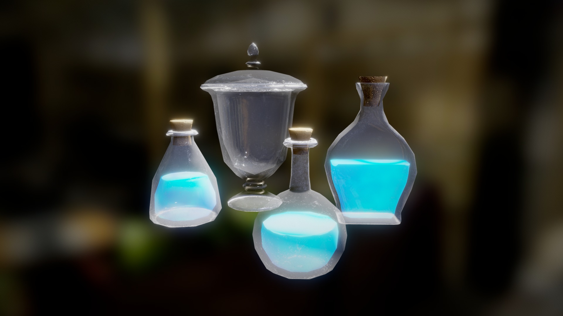 3D model Apothecary Supplies - This is a 3D model of the Apothecary Supplies. The 3D model is about a group of light bulbs.