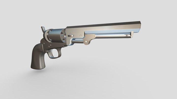 Colt Model 1849 Raw HighPoly 3D Model
