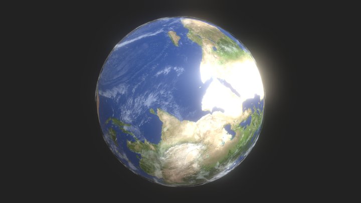 Animated 3D Earth lowpoly 3D Model