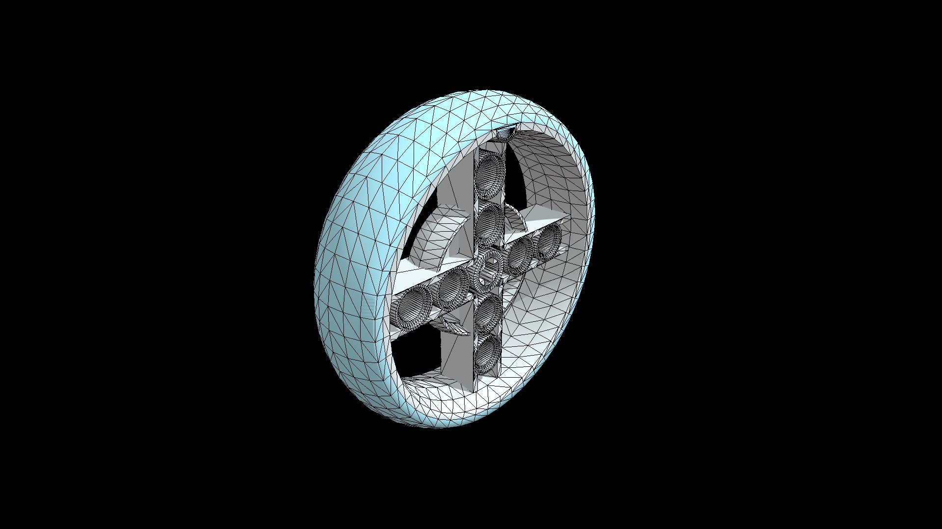 Wheel 56 x 14 Tire with Axle Hole and 8 Pin Hole