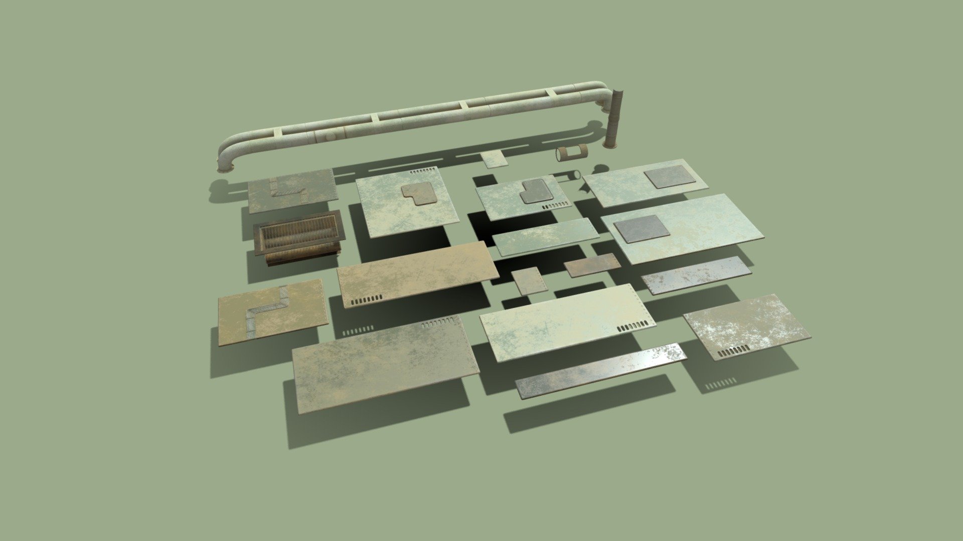 Generic Wall Panels A Download Free 3D model by TUGBOAT GAMES