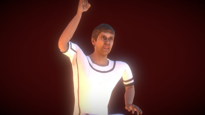 Cheering While Sitting 3D Model
