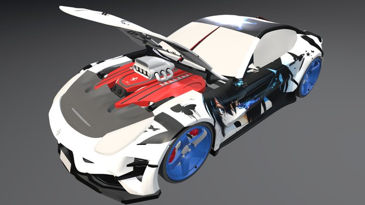 F12 Berlinetta Racing + Motor 3D Model