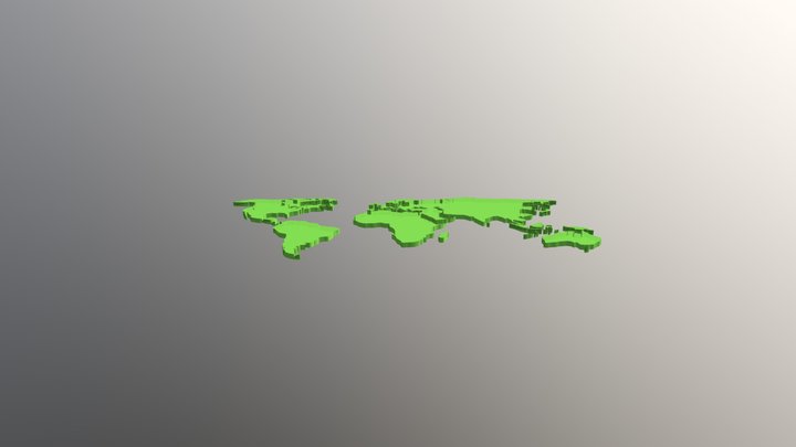 World Map Static 3D Model