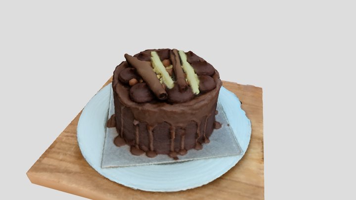 Chocolate Birthday Cake 3D Model