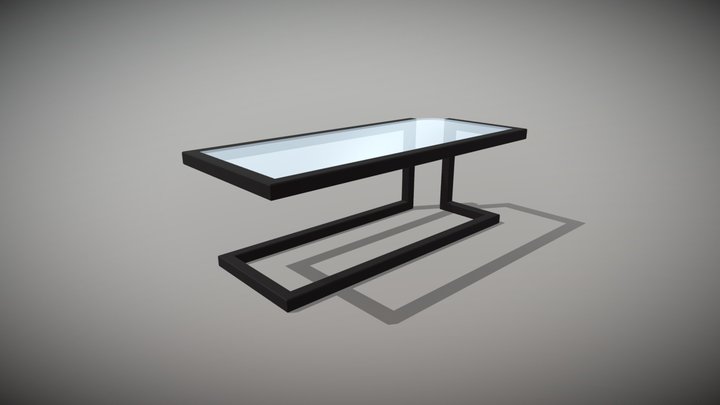 Glass and Metal Table (Modern Design) 3D Model