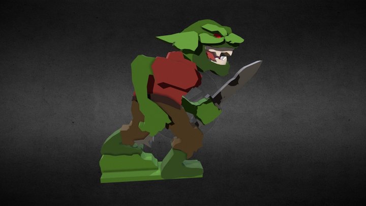 Goblin with shortsword - miniature 3D Model