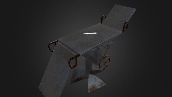 Game Prop: Mental Asylum Gurney 3D Model