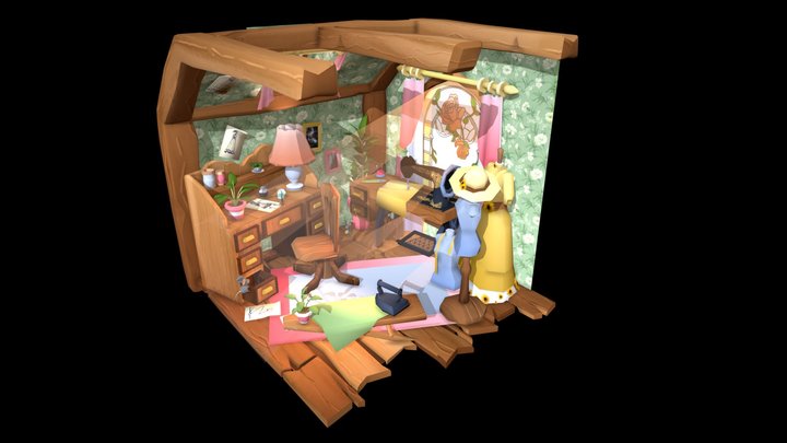 DAE Crib - Stitch And Bloom 3D Model