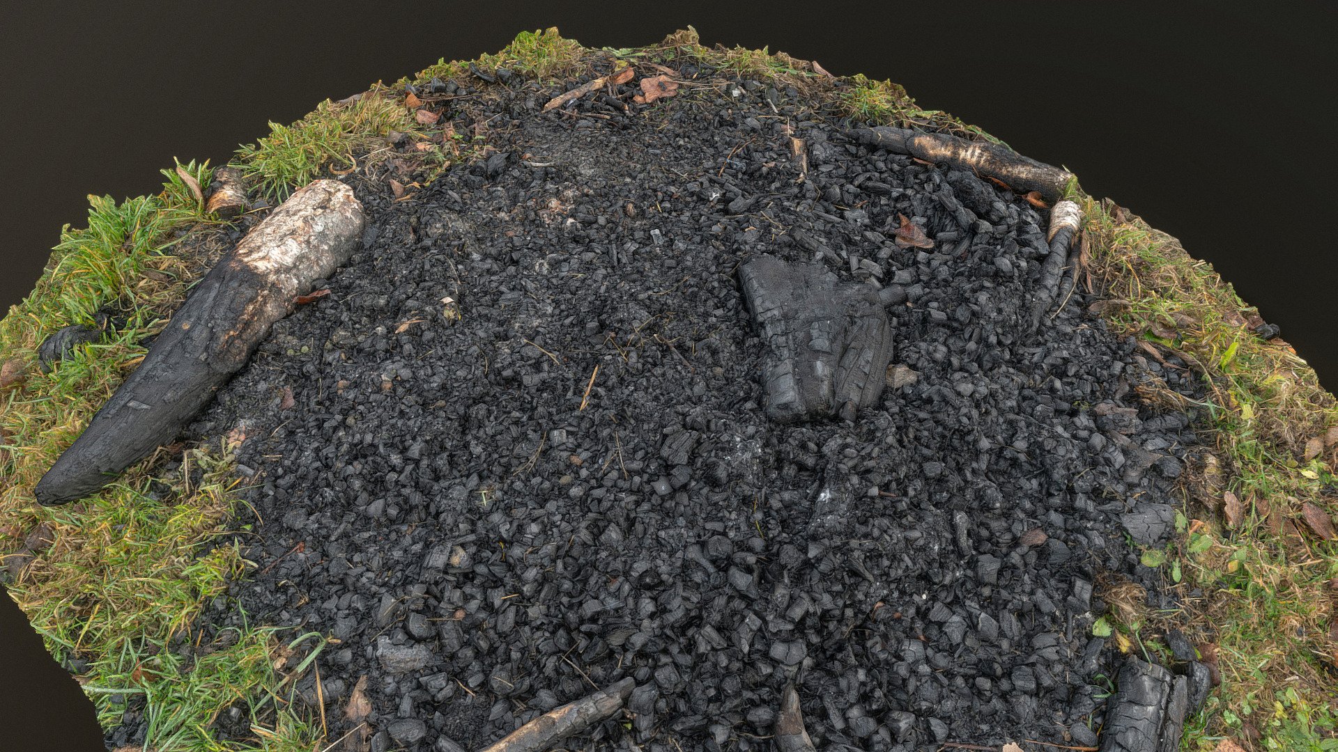 Natural campfire in grass