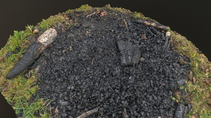 Natural campfire in grass – Free 3D Model STL