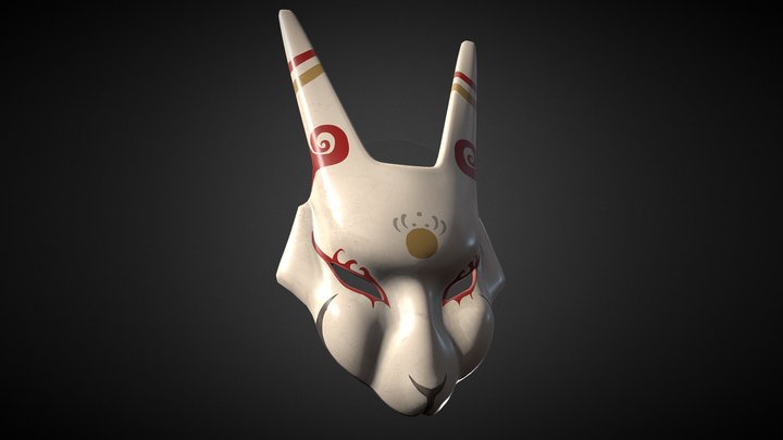 Japanese rabit Mask 09 3D Model