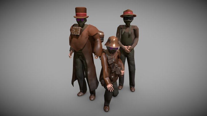 Industrial Enemy Characters. 3D Model