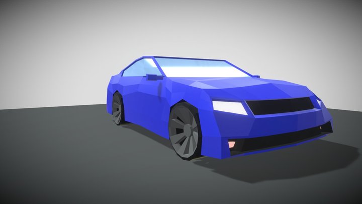 Low poly muscle car 3D Model
