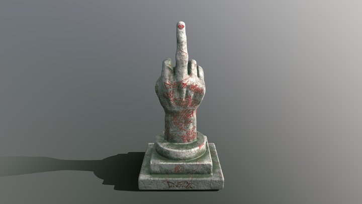 Hand obscene gesture 3D Model