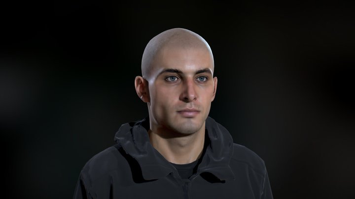 caucasian male head 3D Model
