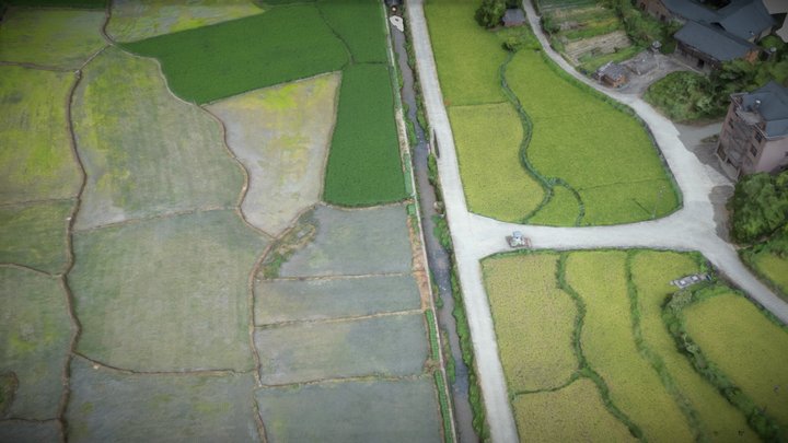 Farmland, village , canal and country road – Modello 3D gratuito STL