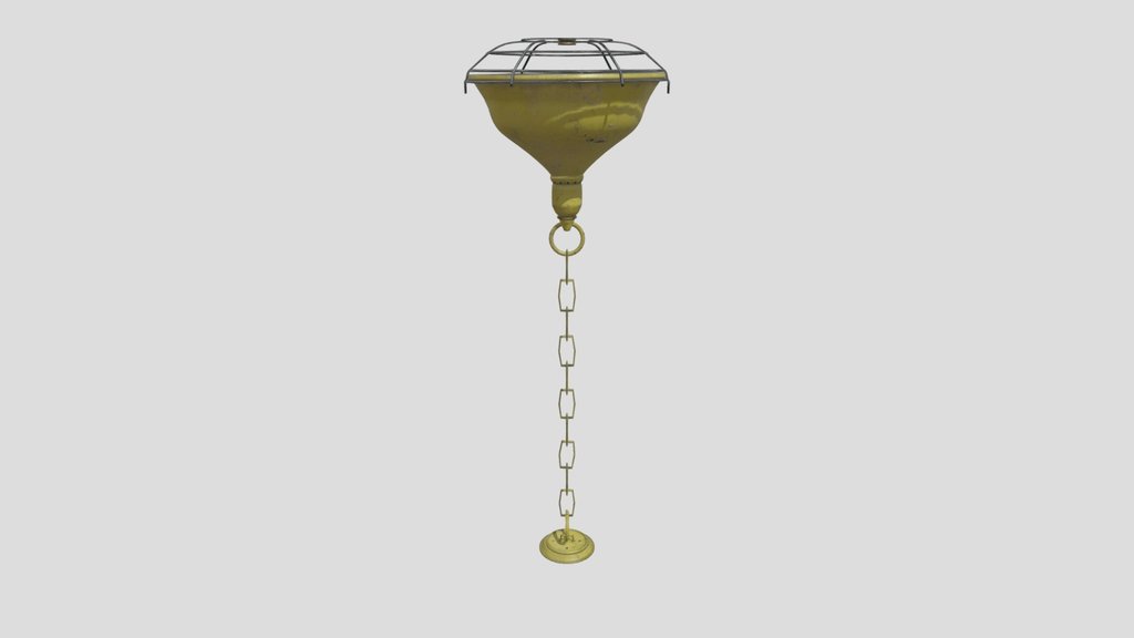 Old Industrial Pendant Light Yellow