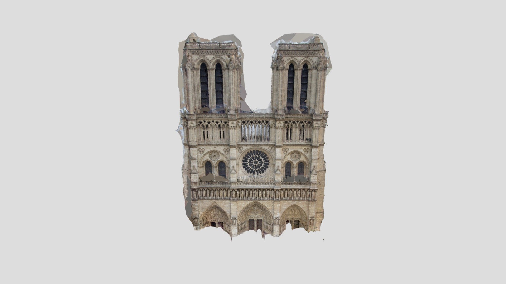 Fachada de Notre Dame RC — Sketchfab embed 3D viewer