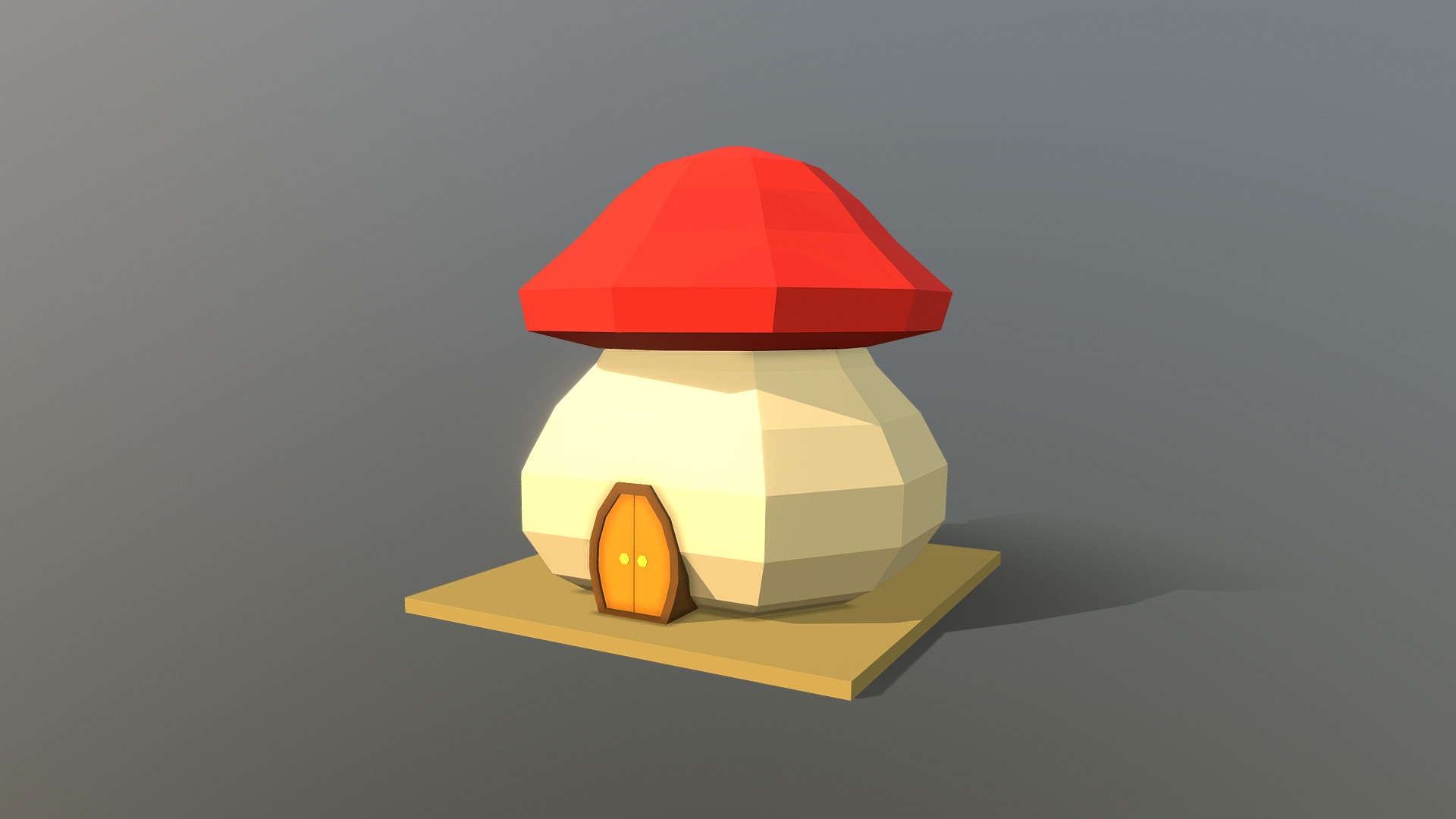 3D model HIE Mushroom House N1 - This is a 3D model of the HIE Mushroom House N1. The 3D model is about a small house with a red hat.