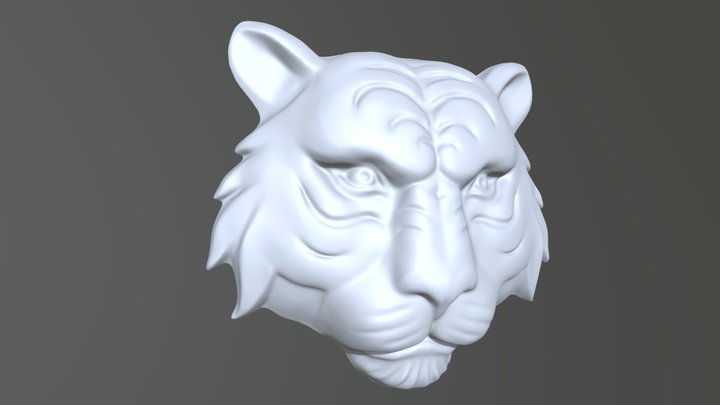 Tiger Face 3D Model