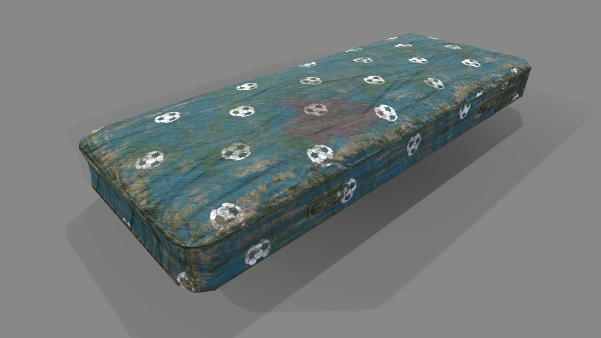 3D model Mattress 2 - This is a 3D model of the Mattress 2. The 3D model is about a rectangular object with a blue surface.