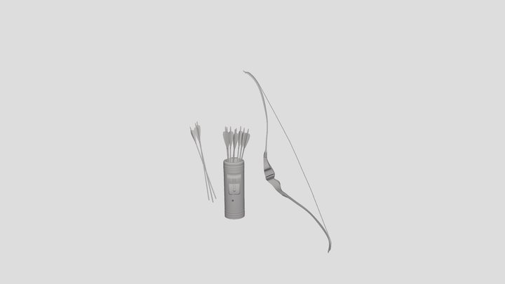 Quiver and arrow. 3D Model