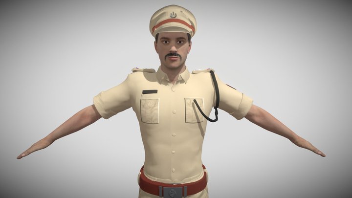Indian Police Man 3D Model