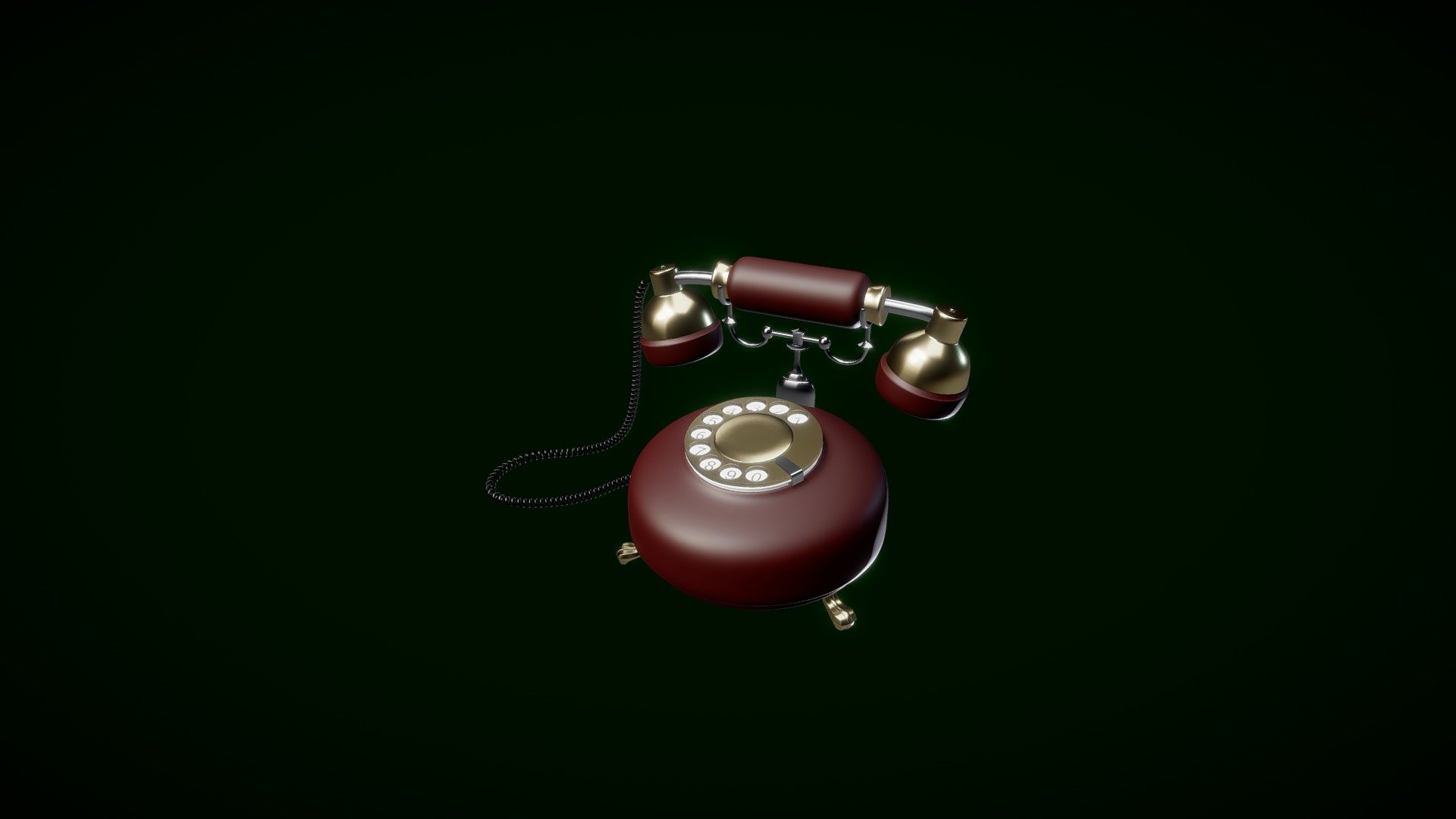 Retro phone in dark red