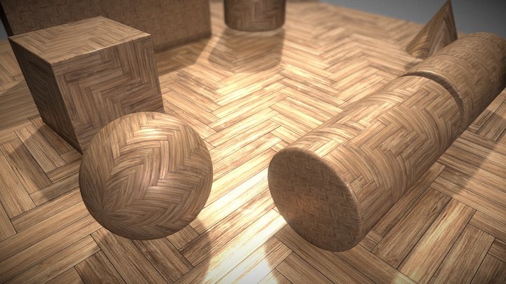 Wood Parquet Floor 1 Texture Set (27) 3D Model
