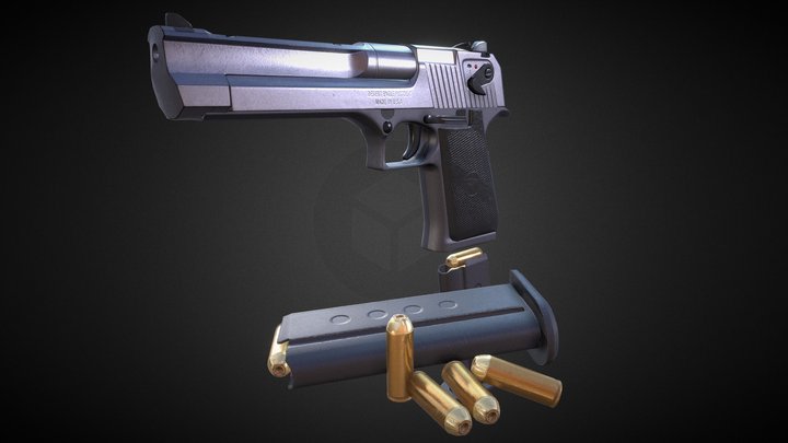 Desert Eagle Pistol Game Model 3D Model