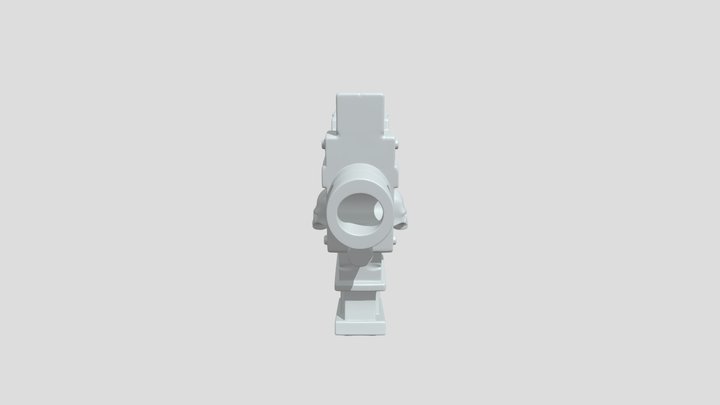 futuristic firearm with skull detail 3D Model