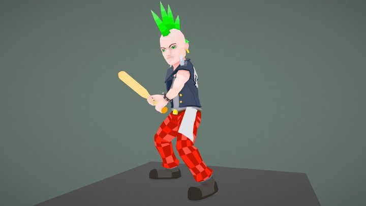 Punk Fighter 3D Model