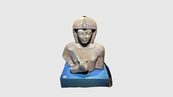 Upper part of a (young) Ramses II holding a Sce… 3D Model