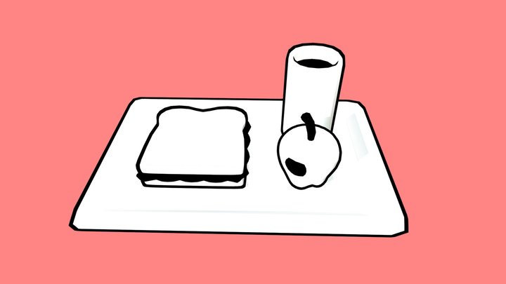 2D 3D Lunch 3D Model