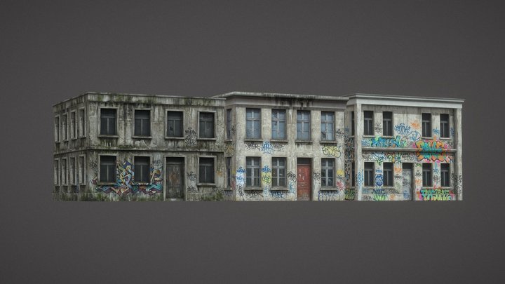 Old Concrete Building Pack | Lowpoly