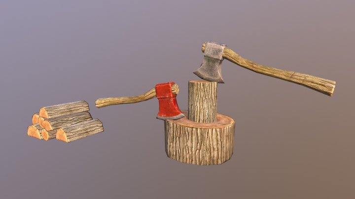 Ax and Firewood 3D Model
