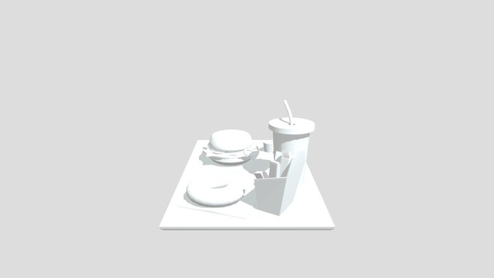 Fast Food Tray 3D Model