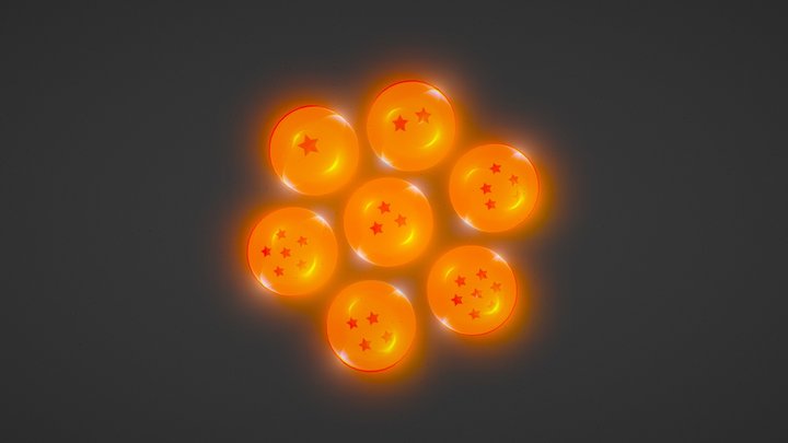 The 7 Dragon Balls 3D Model